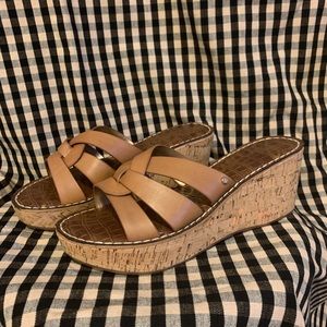 Sam Edelman tan leather slide sandals